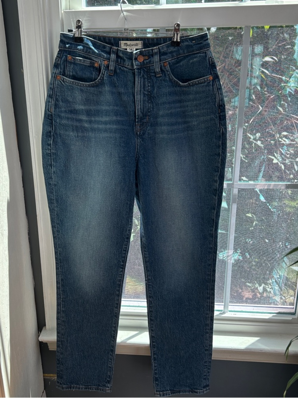 Madewell Dark Indigo High-Rise Straight Jeans